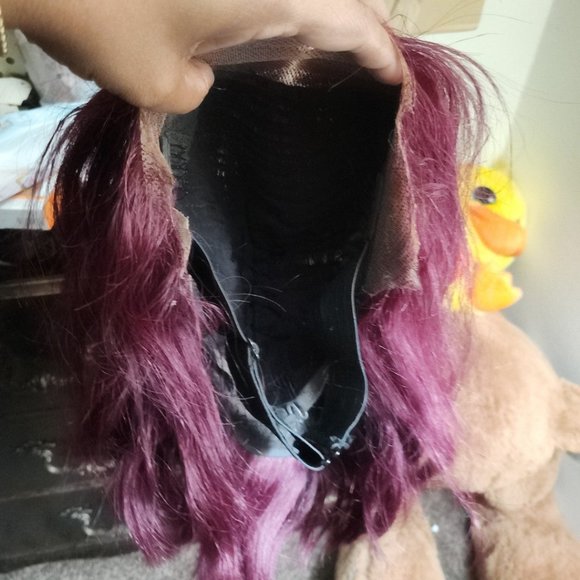 Burgundy wig
